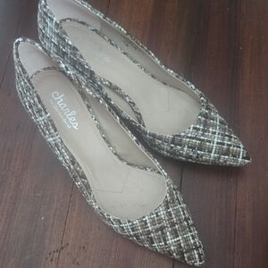 Charles By Charles David Brown and White Heels